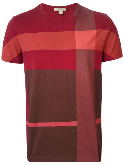 burberry check trim tee red|Check Label Cotton T.